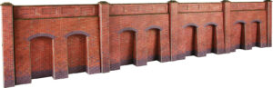 Metcalfe PO244 00/H0 Scale Retaining Wall in Red Brick