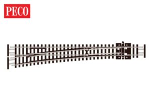 Peco SL-E389F Turnout, Large Radius, Left Hand, Electrofrog N Gauge