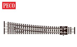 Peco SL-E388F Turnout, Large Radius, Right Hand, Electrofrog N Gauge
