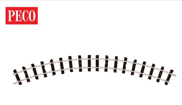 Peco ST-412 Double Curve, 1st Radius OO-9 Gauge Code 80 Pack of 4