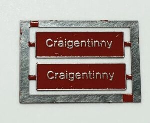 43300 'Craigentinny' etched nameplates (Red) OO Gauge