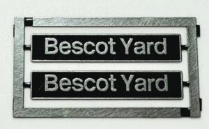 47238 Bescot Yard Etched Nameplate (Black) - OO Gauge
