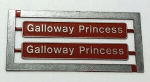 47593 Galloway Princess Etched Nameplate (RED) - OO Gauge