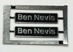 60029 Ben Nevis nameplate - OO Gauge