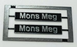 86401 Mons Meg Etched Nameplates Black OO Gauge