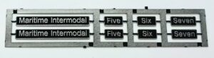 66 Maritime Intermodal FIVE SIX and SEVEN Etched Nameplate Pack 2 OO Gauge