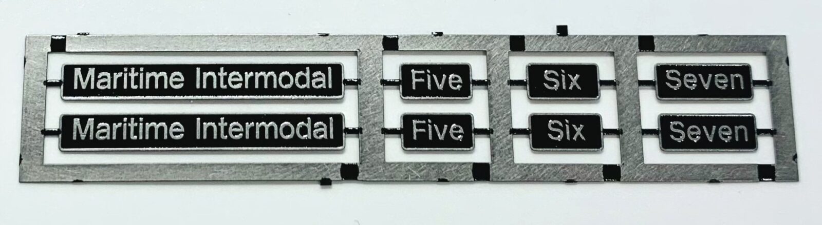 66 Maritime Intermodal FIVE SIX and SEVEN Etched Nameplate Pack 2 OO Gauge