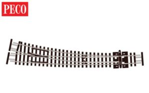 Peco SL-E386F Curved Turnout, Large Radius, Right Hand N Gauge