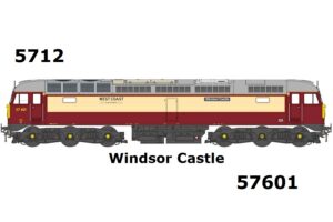 Heljan 5712 Class 57 57601 Windsor Castle in Northern Belle Livery - OO Gauge