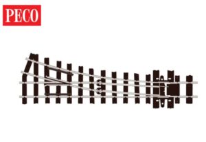 Peco SL-E491 Turnout (Irregular Sleepers), Small Radius, Right Hand OO-9 Gauge Code 80