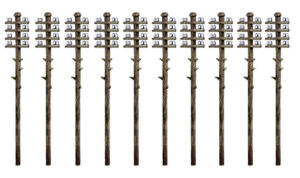 Peco - Ratio 211 Telegraph Poles (10 per pack) - N Gauge