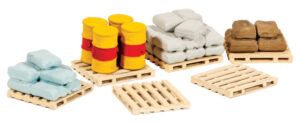 Peco - Ratio 221 Pallets, Sacks, Barrels - N Gauge
