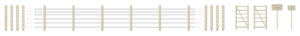 Peco - Ratio 419 Concrete Fence Posts, gates, Signs etc - OO Gauge