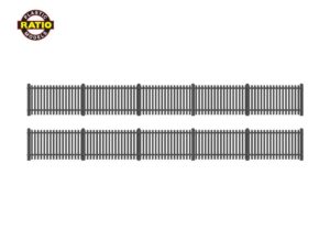 Peco - Ratio 422 GWR Station Fencing, Black (straight only) - OO Gauge