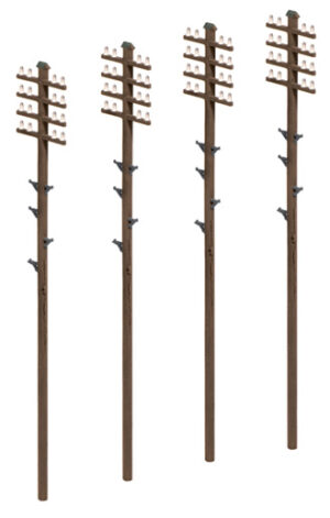 Peco - Ratio 452 Telegraph Poles (16 per pack) - OO Gauge