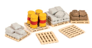Peco - Ratio 514 Pack of Assorted Pallets, Sacks & Barrels - OO Gauge