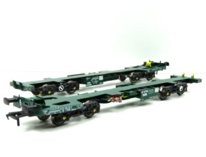 Revolution Trains OO-FWA-4101A ECOFRET FWA Container Flats - VTG LIVERY, TWIN SET PACK - OO Gauge OO-FWA-4101A