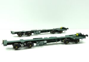 Revolution Trains OO-FWA-4101D ECOFRET FWA Container Flats - VTG LIVERY, TWIN SET PACK - OO Gauge OO-FWA-4101D