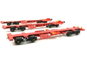 Revolution Trains OO-FWA-4121A ECOFRET FWA Container Flats - DB TRIPLE SET PACK - OO Gauge OO-FWA-4121A