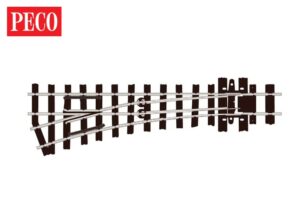 Peco SL-E492 Turnout (Irregular Sleepers), Small Radius, Left Hand OO-9 Gauge Code 80
