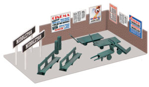 Peco - Wills SS68 Platform Accesories, Nameboards, Trolleys etc - OO Gauge