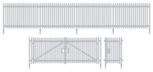 Peco - Wills SSM316 Modern Palisade Fencing with Gates  (1460mm) - OO Gauge