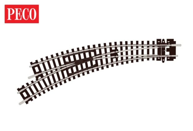 Peco ST-45 Curved Turnout, Left Hand N Gauge