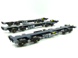 Revolution Trains OO-FWA-4111D ECOFRET FWA Container Flats - GBRf TRIPLE SET PACK - OO Gauge OO-FWA-4111D