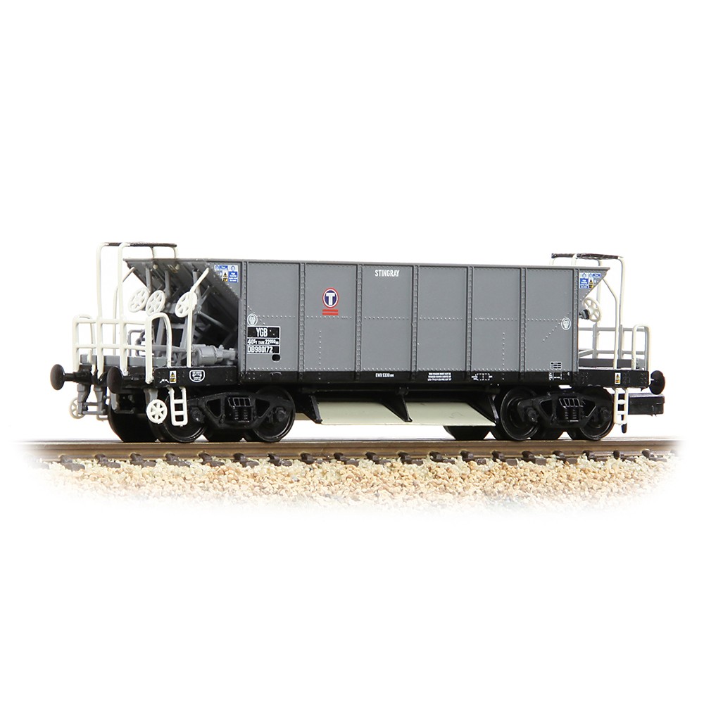 Graham Farish 377-006 BR YGB 'Stingray' Bogie Hopper Wagon Transrail Grey N Gauge