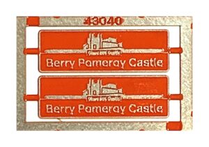 43040 Berry Pomeroy Castle Etched nameplates OO Gauge