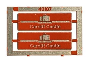 43187 Cardiff Castle Etched nameplates OO Gauge