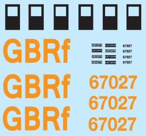 Class 67, 67027 GBRf Livery Waterslide Transfer Pack OO Gauge