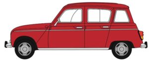 OXFORD DIECAST 76RN002 RENAULT 4 RED - OO gauge