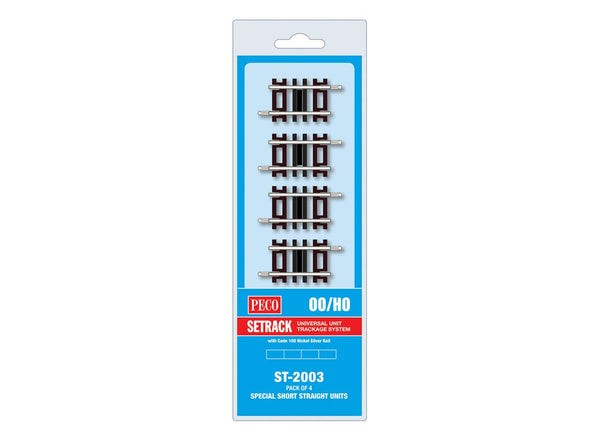 PECO ST-2003 Special Short Straight (Pack of 4) Setrack OO Gauge Code 100