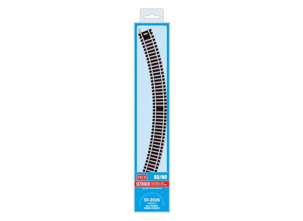 PECO ST-2026 Double Curve, 2nd Radius (Pack of 4) Setrack OO Gauge Code 100