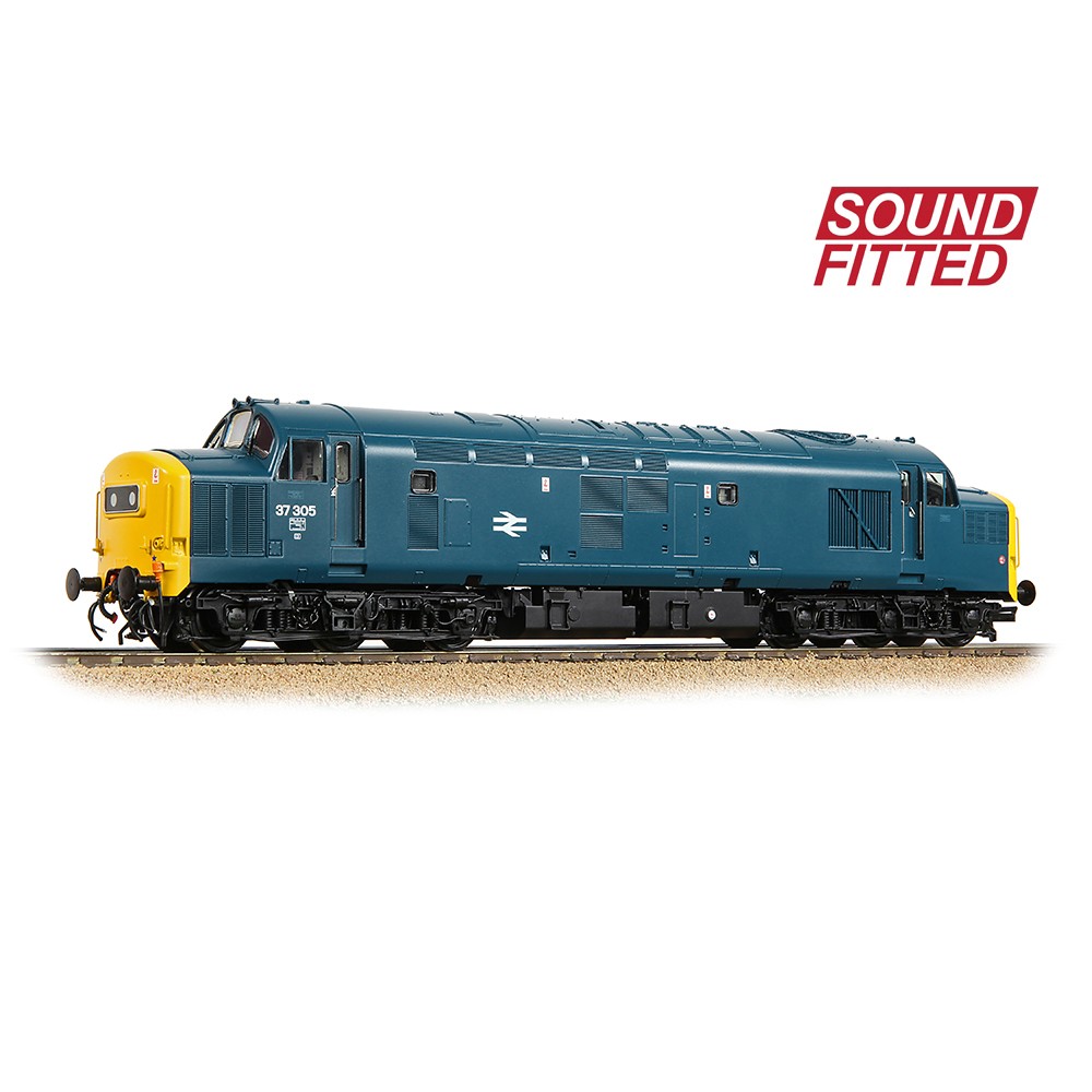 Bachmann RRB37301SF Class 37/0 Centre Headcode 37301 BR Blue OO Gauge DCC SOUND REWORK