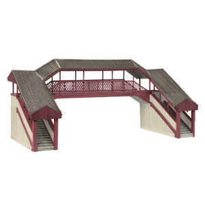 Bachmann Scenecraft 44-020R Covered Metal Footbridge Red and Cream OO Gauge
