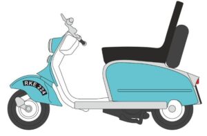 OXFORD DIECAST 76SC001 SCOOTER BLUE/WHITE - OO Gauge