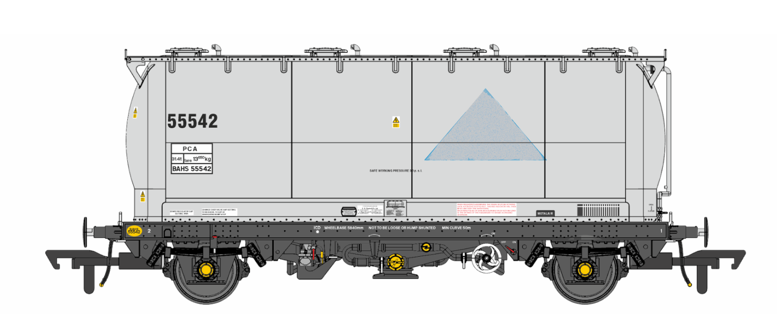 Revolution RT-PCA20-205P PCA Alumina Tank 4-Pack (Alvance, No Ladders) - N Gauge