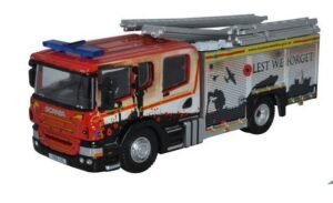 OXFORD DIECAST 76SFE011 SCANIA FIRE PUMP LADDER HUMBERSIDE FIRE AND RESCUE - OO Gauge