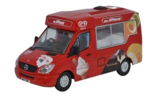 OXFORD DIECAST 76WM001 WHITBY MONDIAL MERCEDES ICE CREAM VAN WALLS ICE CREAM - OO Gauge