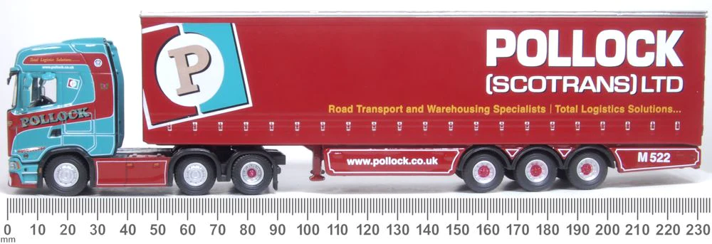 OXFORD DIECAST 76SNG002 Scania New Generation (S) Curtainside Pollock - OO Gauge