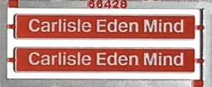 66428 Carlisle Eden Mind Etched nameplates OO Gauge
