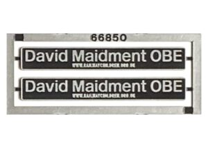 66850 David Maidment OBE Etched nameplates OO Gauge