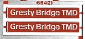 66421 Gresty Bridge TMD Etched nameplates OO Gauge