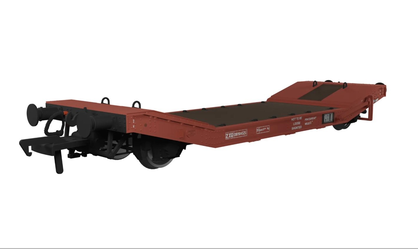 Rapido Trains UK 929007 - LOWMAC ‘ZXQ’ DB904525 – BR Red Oxide OO Gauge ...