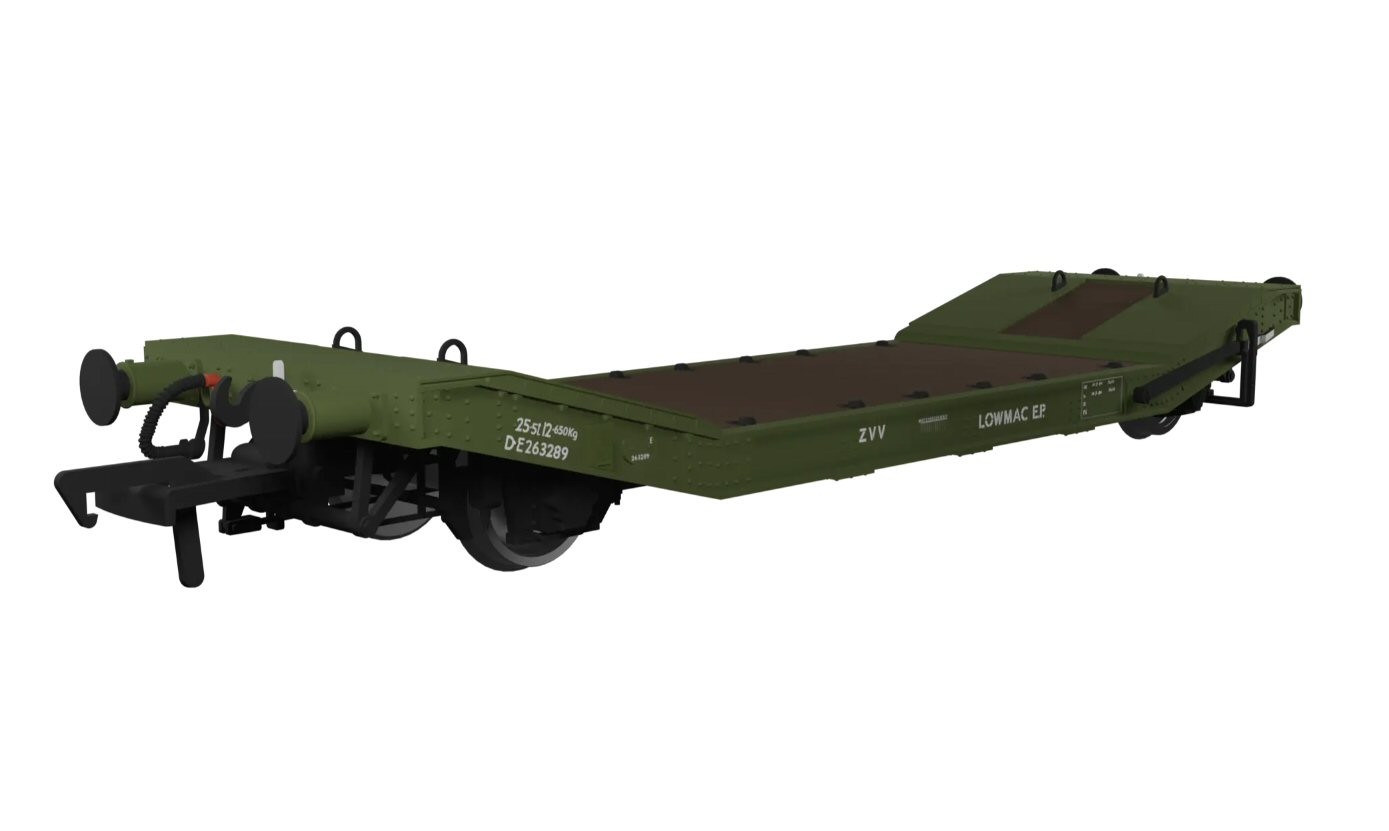 Rapido Trains UK 929008 - LOWMAC ‘ZVV’ DE263289 – Engineers Olive OO ...