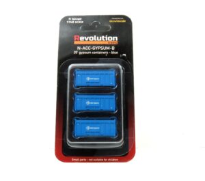 Revolution Trains N-ACC-GYPSUM-B Triple pack of 20ft Blue Gypsum Containers in N / 2mm Gauge