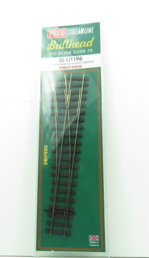 Peco SL-U1196 Bullhead Left Hand Medium Radius Turnout OO Gauge