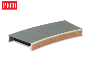 Peco ST-292 Platform System, Curved Unit, brick type OO Gauge